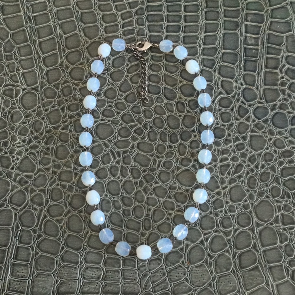 Vintage Opalescent Semi Briolette Cut Adjustable Necklace